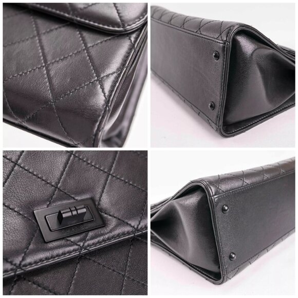 Authentic CHANEL 2.55 Vintage Black Quilted Leather 2.55 handbag - Picture 9 of 15